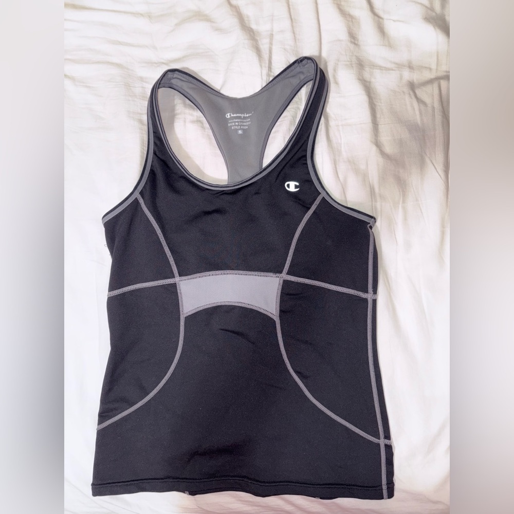Champion Black and Gray Racerback Sport Tank Ladies Small